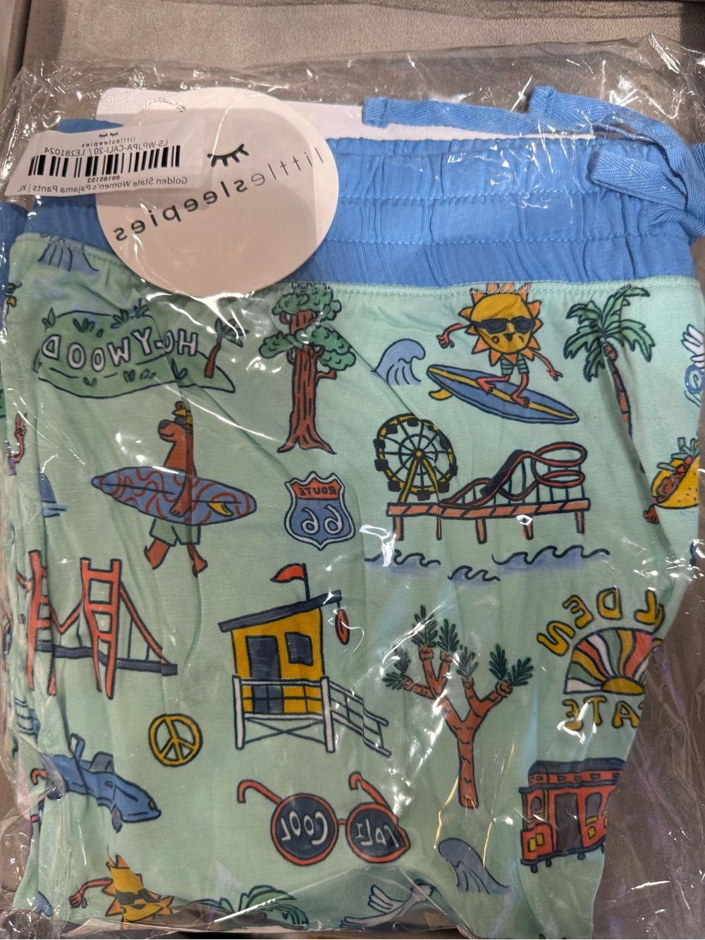 NEW Little Sleepies Golden State 
Women's Bamboo Jogger
Pajama Pants, Size XL